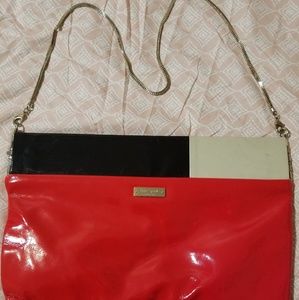 Kate Spade RED black purse handbag colorblock